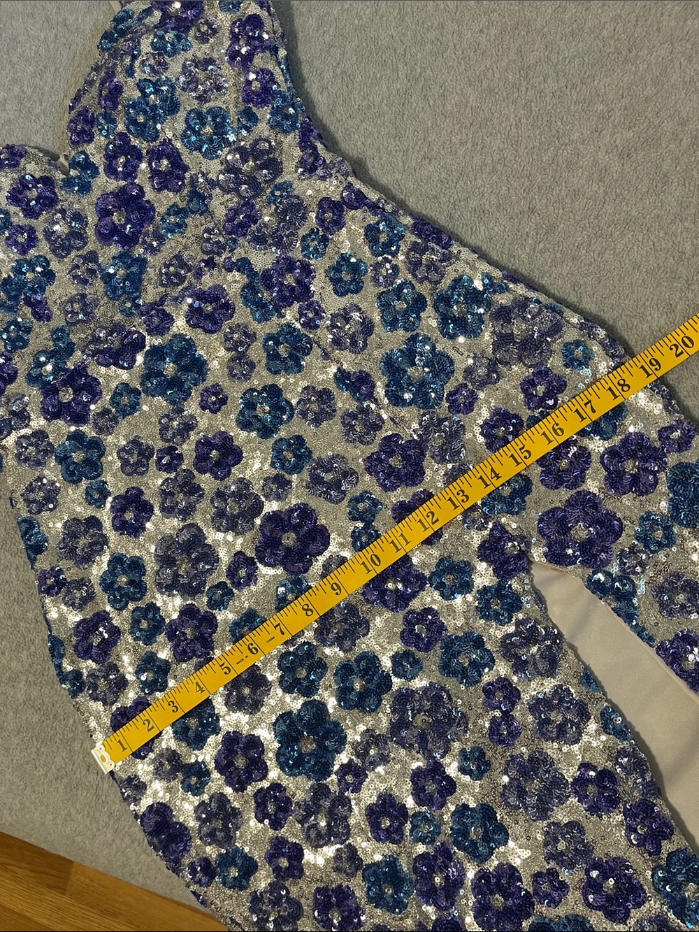 B Smart Floral Sequin Maxi Dress Size 9 10 Event - Picture 6 of 14